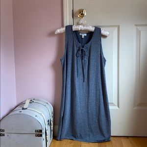 Thin black and white striped dress